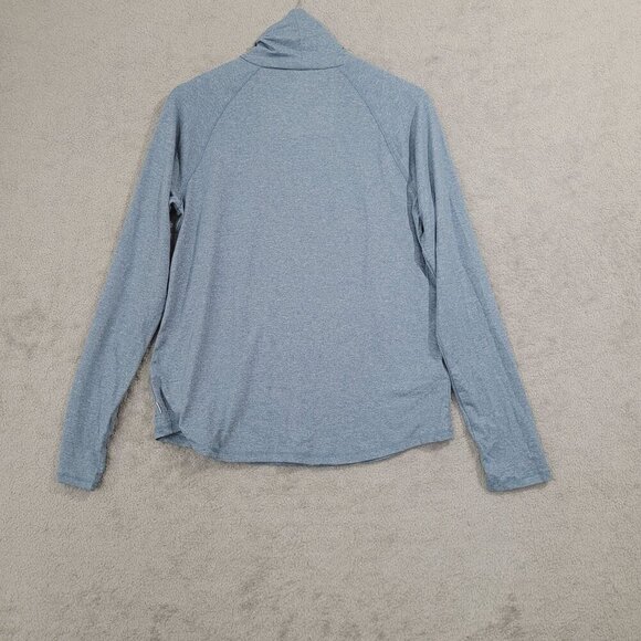 NWOT Eddie Bauer Womens M Blue Funnel Neck Pullover Top Long Sleeves Kangaro - Picture 2 of 6